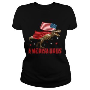 T Rex Dinosaur American Flag 4th Of July T Shirt 1