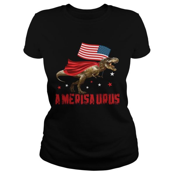 T Rex Dinosaur American Flag 4th Of July T-Shirt