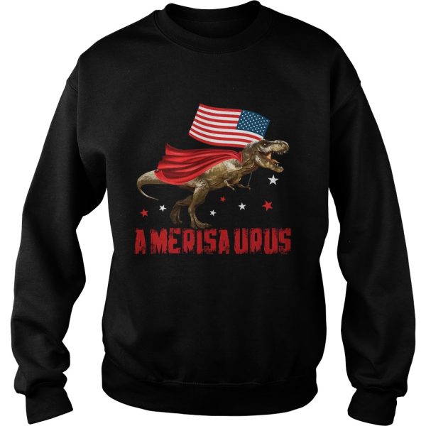 T Rex Dinosaur American Flag 4th Of July T-Shirt