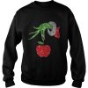 Teacher Grinch hand holding apple ornament shirt