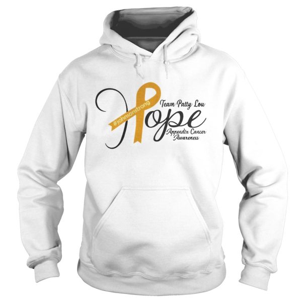 Team patty lou hope johnson strong appendix cancer awareness t-shirt