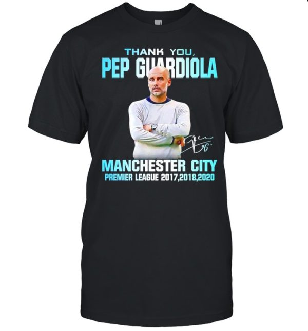 Thank you Pep Guardiola Manchester City signature t-shirt