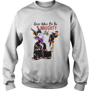 The Disney Maleficent Light Guess Whos Naughty List Christmas Shirt 3