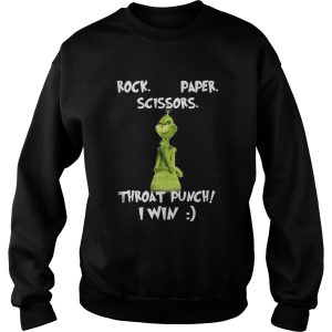 The Grinch Rock paper scissors throat punch I win shirt 3