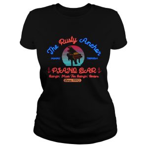 The Rusty Anchor Piano Bar Miami Florida Swingin' music for Swingin' seniors since 1992 shirt 1