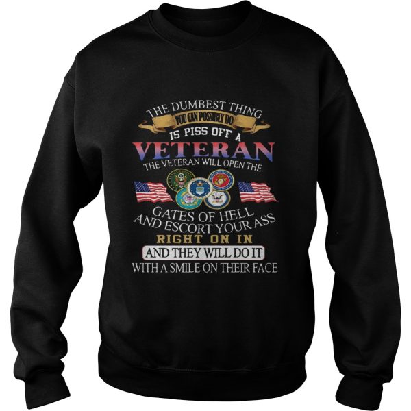 The dumbest thing you can possibly do is piss off a Veteran shirt