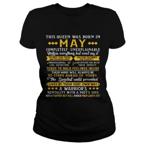 This Queens Was Born In May A Warrior's Mentality Birthday Women T shirt 1