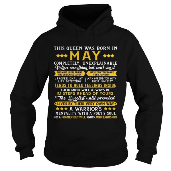 This Queens Was Born In May A Warrior’s Mentality Birthday Women T-shirt