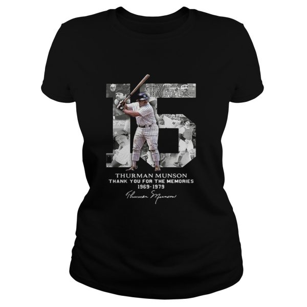 Thurman Munson thank you for the memories 1969 1979 signature shirt