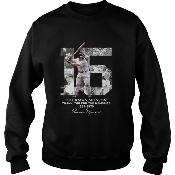 Thurman Munson thank you for the memories 1969 1979 signature shirt