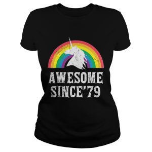 Unicorn 40th Birthday Rainbow Awesome since'79 shirt 1