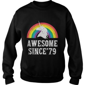 Unicorn 40th Birthday Rainbow Awesome since'79 shirt 3
