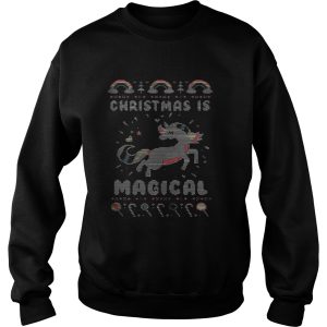 Unicorn Christmas is magical sweat shirt 1 Unicorn Christmas is magical sweat shirt 2