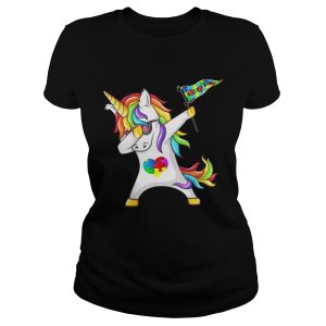 Unicorn dabbing Autism Flag shirt 1