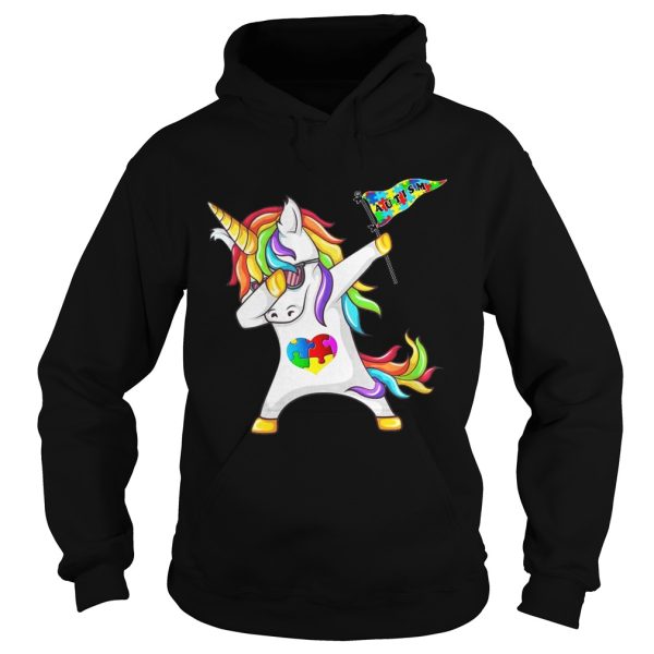 Unicorn dabbing Autism Flag shirt