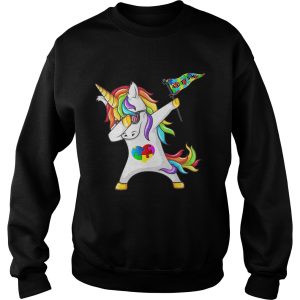Unicorn dabbing Autism Flag shirt 3