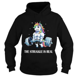 Unicorn gym the struggle is real shirt 2
