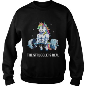 Unicorn gym the struggle is real shirt 3