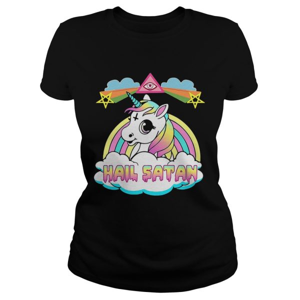 Unicorn hail Satan shirt