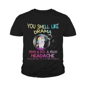 Unicorn you smell like drama and a headache please get out of my bubble shirt 4