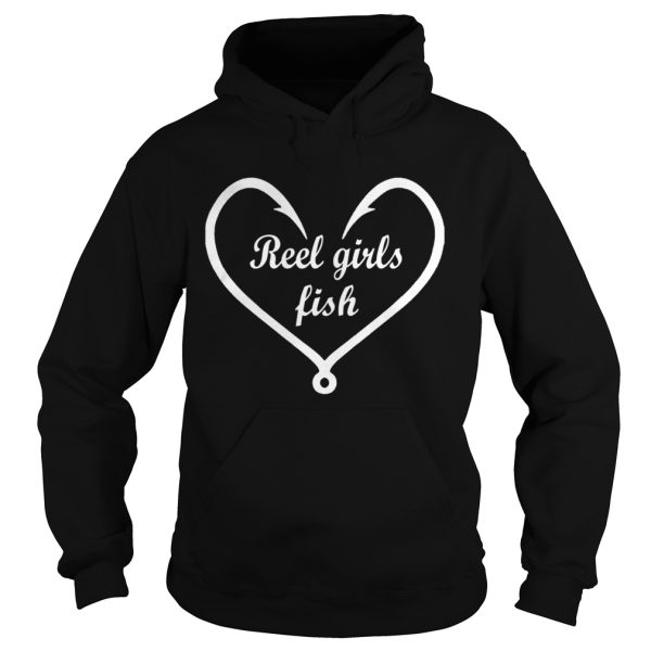 Valentine reel girls fish heart shirt