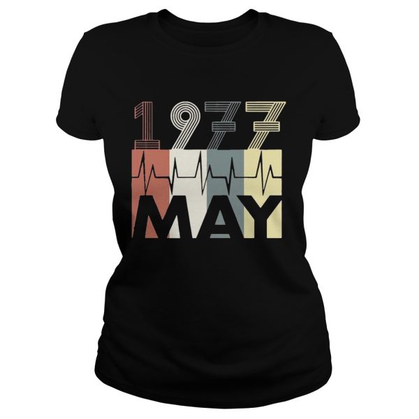 Vintage Heartbeat May 1977 Birthday Gift Men Women T-shirt