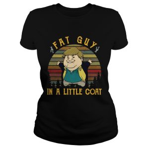 Vintage fat guy in a little coat tommy boy sunset shirt 1