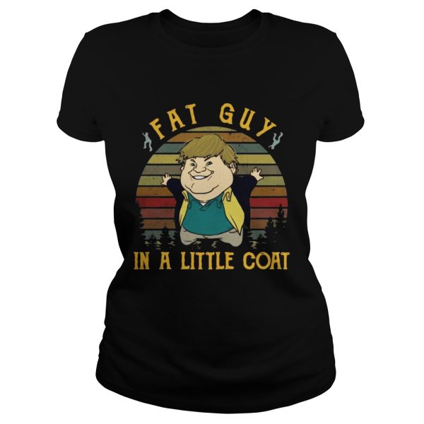 Vintage fat guy in a little coat tommy boy sunset shirt