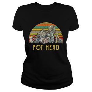 Vintage succulent plants pot head shirt 1