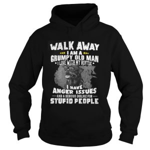 Walk away I am a grumpy old man I live with my Rottie shirt 1