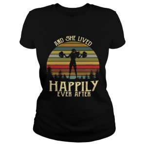 Weightlifting and she lived happily ever after retro shirt 1