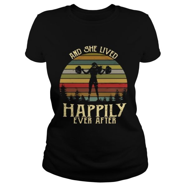 Weightlifting and she lived happily ever after retro shirt