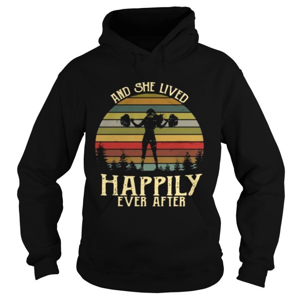 Weightlifting and she lived happily ever after retro shirt