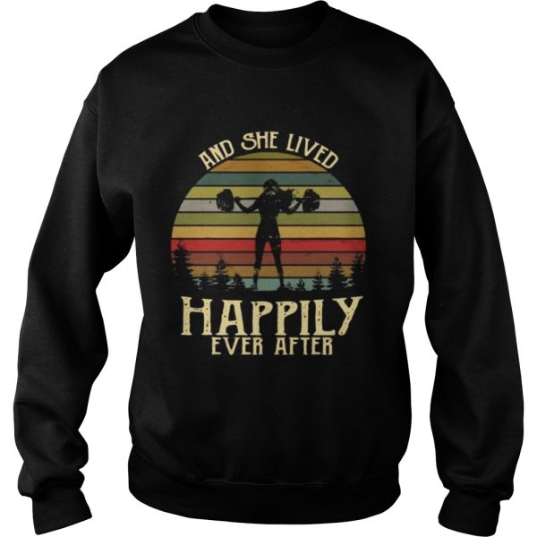 Weightlifting and she lived happily ever after retro shirt