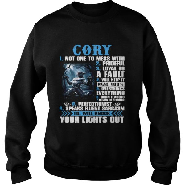 Werewolf Cory 1 Not one to mess with 2 Prideful 3 Loyal to a fault shirt