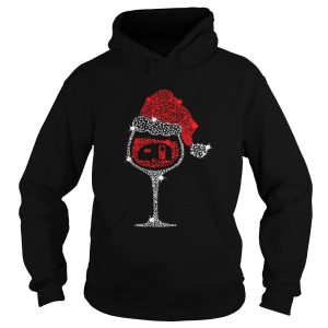 Wine Glass Red Santa Hat Camping Diamond Shirt 1