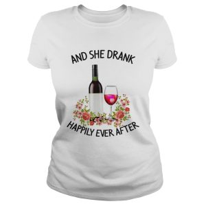 Wine and she drank happily ever after shirt 2