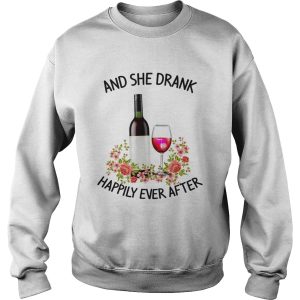 Wine and she drank happily ever after shirt 3
