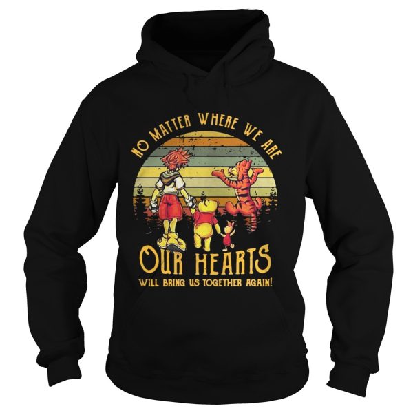 Winnie the Pooh no matter where we are our hearts will bring us together again retro shirt