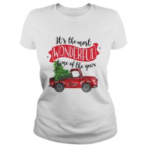Wonderful time of the year Christmas tree red car believe shirt 2