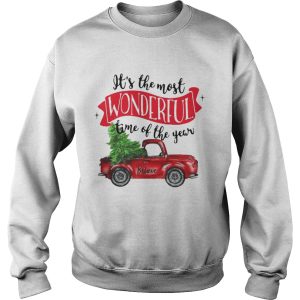 Wonderful time of the year Christmas tree red car believe shirt 3