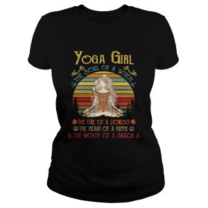 Yoga girl the soul of a witch the fire of a lioness the heart of a hippie the mouth of a sailor retro shirt 1