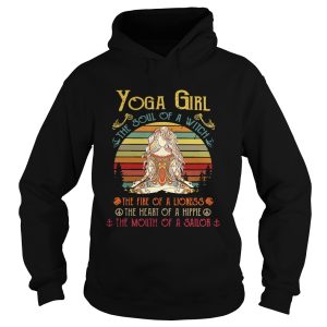 Yoga girl the soul of a witch the fire of a lioness the heart of a hippie the mouth of a sailor retro shirt 2