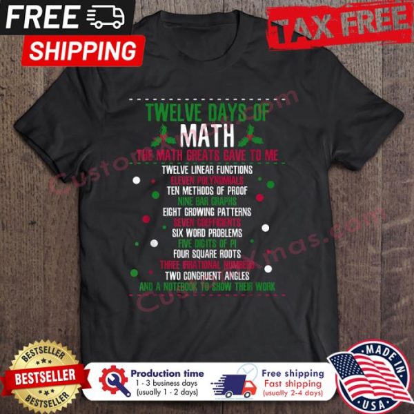 12 Days Of Math The Math Greats Have To Me Christmas shirt