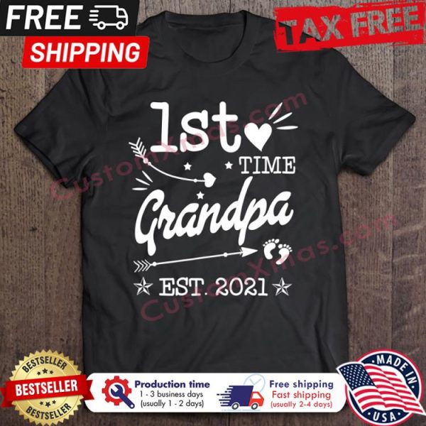 1st time grandpa est 2021 shirt