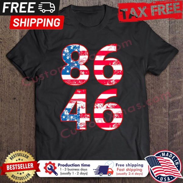 86 46 Anti Biden Pro Trump American Flag hoodie