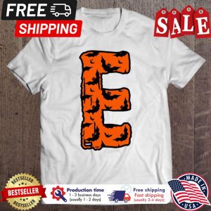 Alphabet Letter E First Name Initial Halloween Vampire Bats shirt