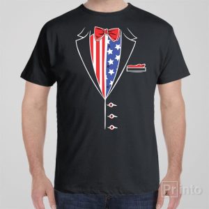 American flag Tuxedo T shirt 1