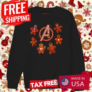 Avengers Christmas Marvel Gingerbread Cookie Shirt 3