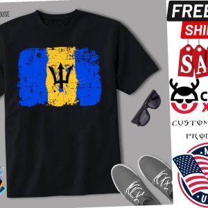 Barbados FlagDistressed Vintage Style Shirt 1